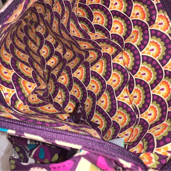 VERA BRADLEY plum Crazy envelope messenger purse women’s bags tote - Picture 9 of 11